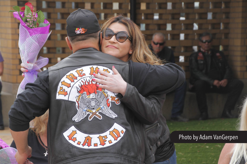 2019 LAFD Fire Hogs Memorial Ride Ceremony LAFD Widow Sandra Marquez