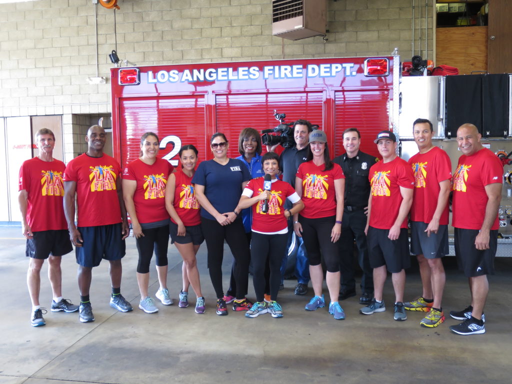 LA Fire Marathon team with KTLA's Gayle Anderson