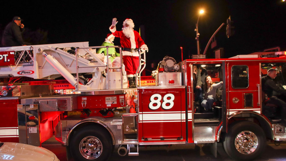 LAFD Toy Drive Santa on the Fire Engine