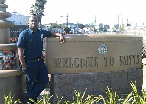 Leon Dunn in hos home town in South LA