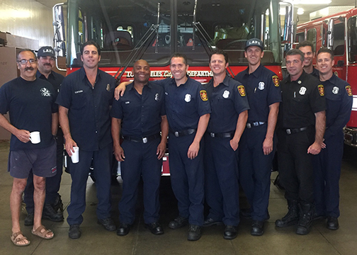 LAFD Leon Dunn with his Fire Station crew