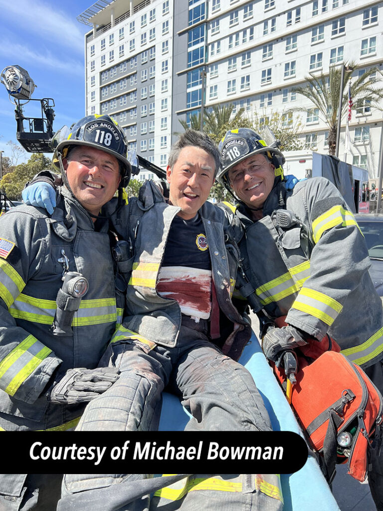 Firefighter rescue on the set of tv's 9-1-1