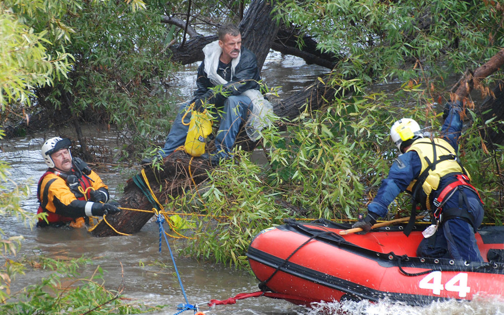 Rescue during flood